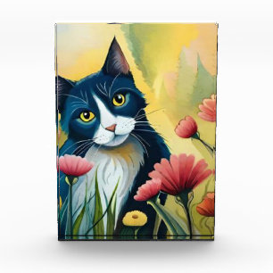 FLoral cat Photo Block