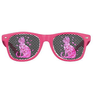 Floral Cat Silhouette ArtFaux Wrapped Canvas Print Retro Sunglasses