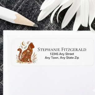 Floral Cat Silhouette Wildflower Nature Lover Gift