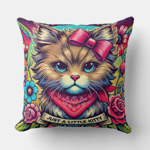 🐱 Floral Cat Throw Pillow Chic Decor Gift 🌸✨
