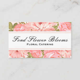 Floral Catering Pretty Pink Flowers Business Card