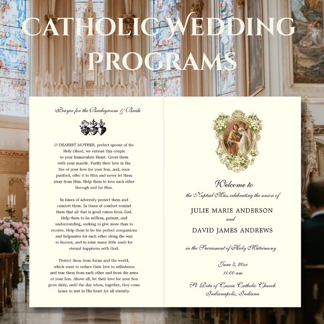 Floral Catholic Latin Mass Wedding Program (Creator Uploaded)