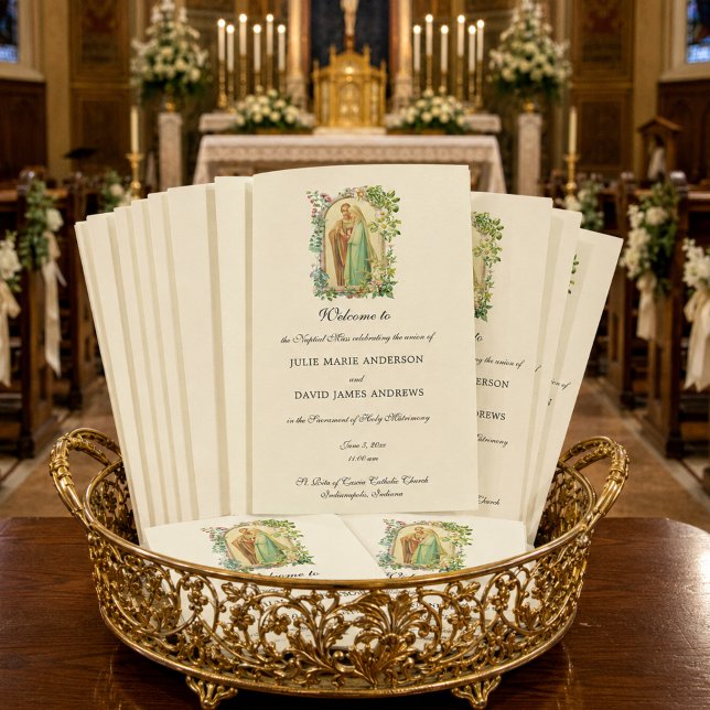 Floral Catholic Latin Mass Wedding Program (Creator Uploaded)
