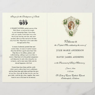 Floral Catholic Latin Mass Wedding Program