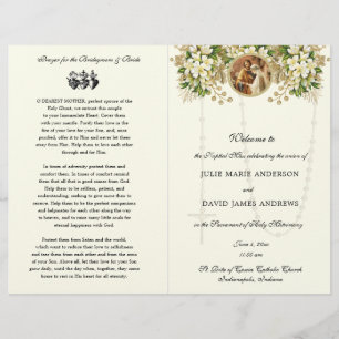 Floral Catholic Wedding Program