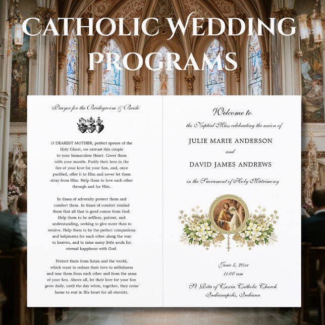 Floral Catholic Wedding Program (Creator Uploaded)