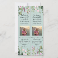 Floral Celebration of Life Photo Quote Bookmark
