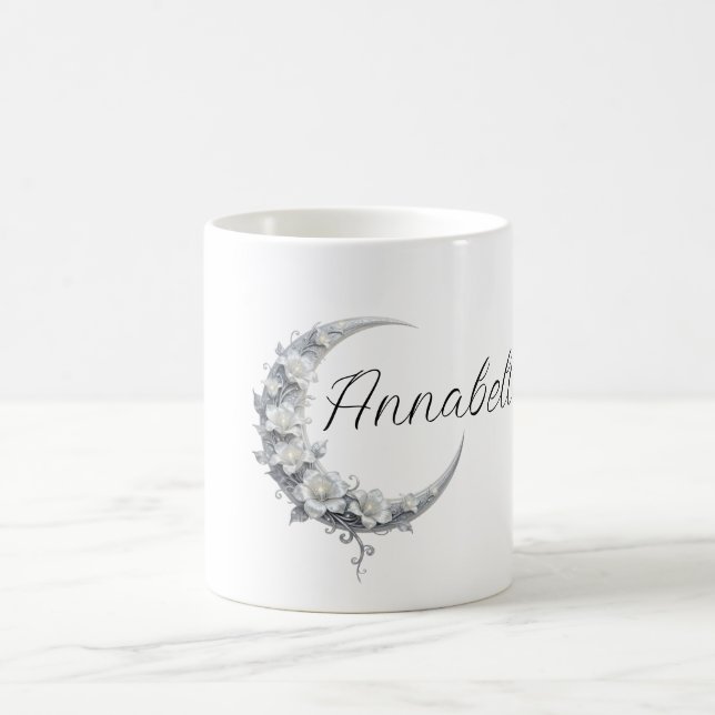 Floral Celestial Personalised Moon Goddess Name Coffee Mug (Center)