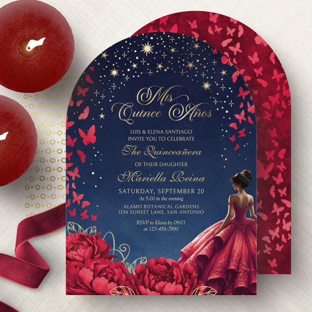 Floral Celestial Princess Elegant Quinceanera Invitation (Creator Uploaded)