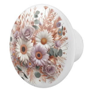 Floral Ceramic Knob