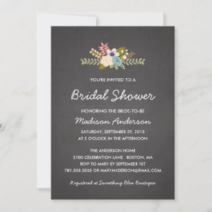 FLORAL CHALKBOARD   BRIDAL SHOWER INVITATION