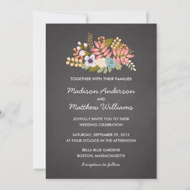 FLORAL CHALKBOARD | WEDDING INVITATION (Front)