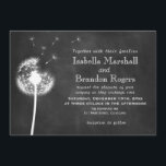 Floral Chalkboard Wedding Invite (white)<br><div class="desc">A large wildflower accents this vintage wedding invitation on an illustrated chalkboard background. If additional items are needed for your event,  just contact us at prettyfancyinvites@gmail.com. Scroll down to see the coordinating RSVP.</div>