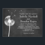 Floral Chalkboard Wedding Invite (white)<br><div class="desc">A large wildflower accents this vintage wedding invitation on an illustrated chalkboard background. If additional items are needed for your event,  just contact us at prettyfancyinvites@gmail.com. Scroll down to see the coordinating RSVP.</div>