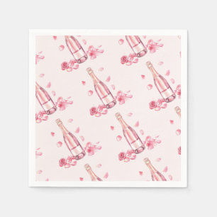  Floral Champagne   Bridal Shower Brunch Napkin