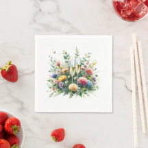 Floral Champagne Garden Napkins
