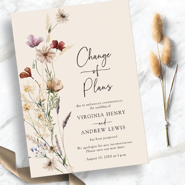 Floral Change Of Plans Invitation (Floral Change Of Plans Invitation
)