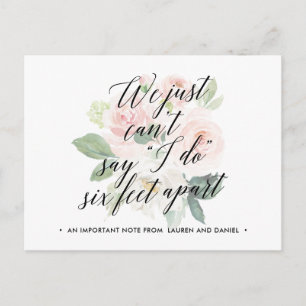 Floral Change of Plans Postponed Cancelled Wedding Announcement Postcard