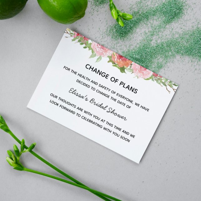 Floral Change the Date Postcard (Creator Uploaded)