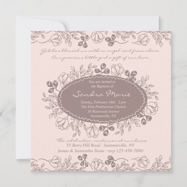 Floral Charm Invitation (Front)