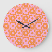 Floral Checker Pink Orange