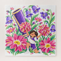Floral Cheerleader Purple Pink Cheer Sports Gift