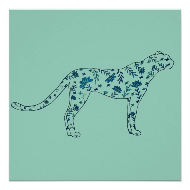 Floral cheetah poster (Front)