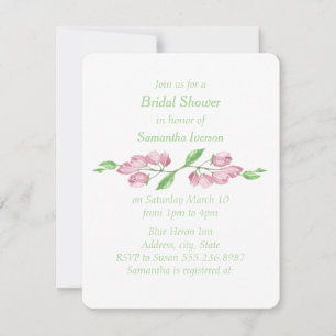 Floral Cherry Blossom Bridal Shower Invite