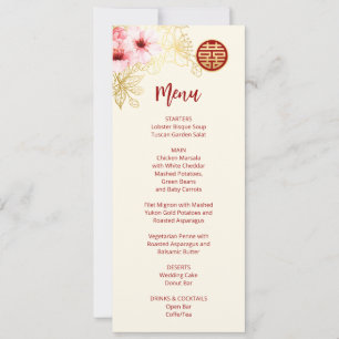 Floral Cherry Blossom Chinese Wedding    Invitation