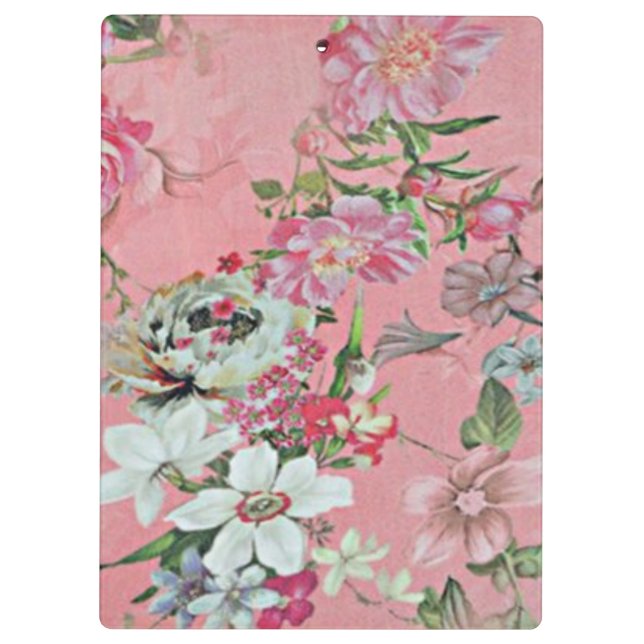 Floral Cherry Blossom Pattern  Notepad Notebook Clipboard (Back)