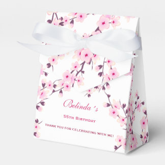Floral Cherry Blossom Pink White | Custom Birthday Favour Box