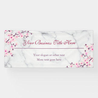 Floral Cherry Blossom Pink White Hanami Banner