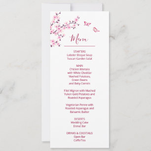 Floral Cherry Blossom Pink White Wedding    Invitation