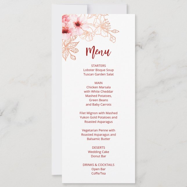 Floral Cherry Blossom Pink White Wedding    Invitation (Front)