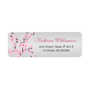 Floral Cherry Blossoms Baby Shower Label
