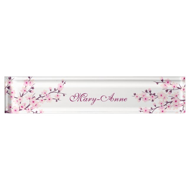 Floral Cherry Blossoms Nameplate (Front)