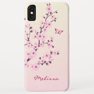 Floral Cherry Blossoms Pink Monogram Case-Mate iPhone Case