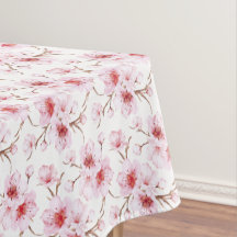 Floral Cherry Blossoms Pink White