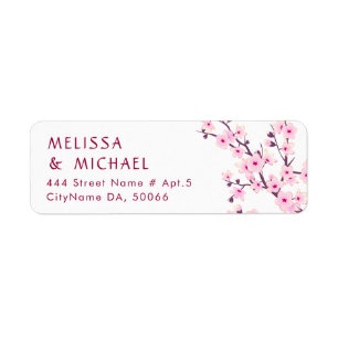 Floral Cherry Blossoms Pink White Wedding