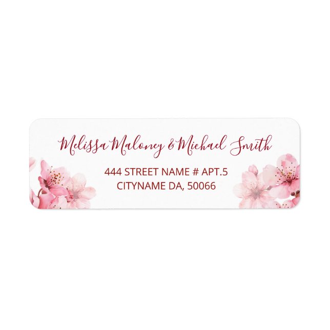 Floral Cherry Blossoms Pink White |  Wedding (Front)