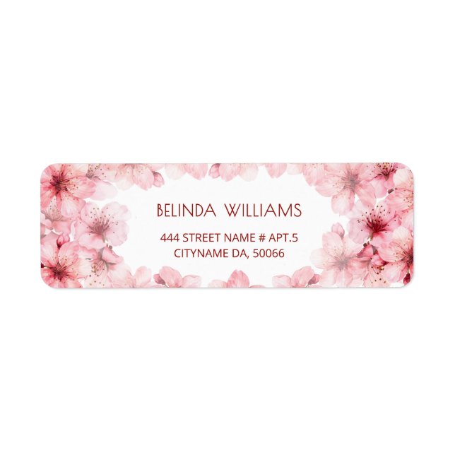 Floral Cherry Blossoms Pink White |  Wedding (Front)