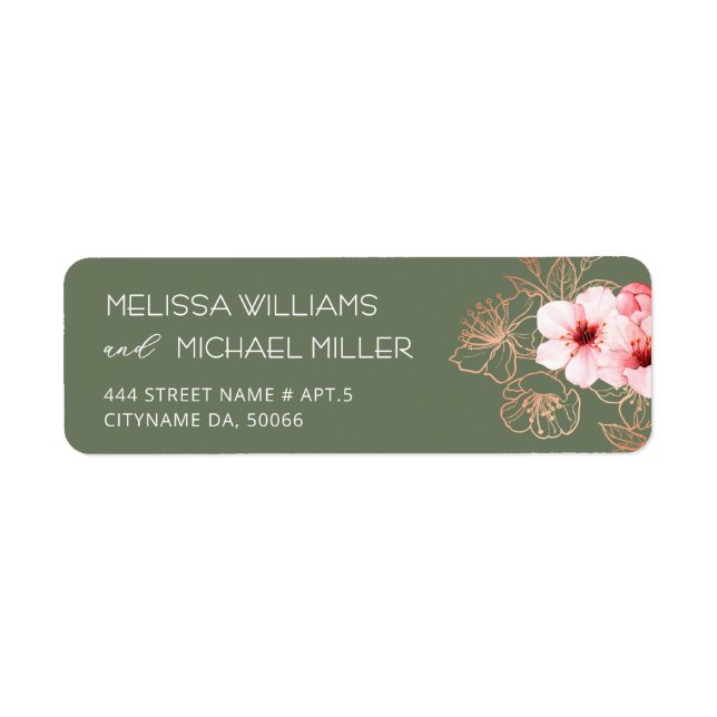 Floral Cherry Blossoms Pink White |  Wedding (Front)