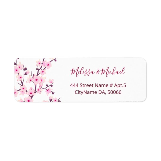 Floral Cherry Blossoms Pink White |  Wedding (Front)