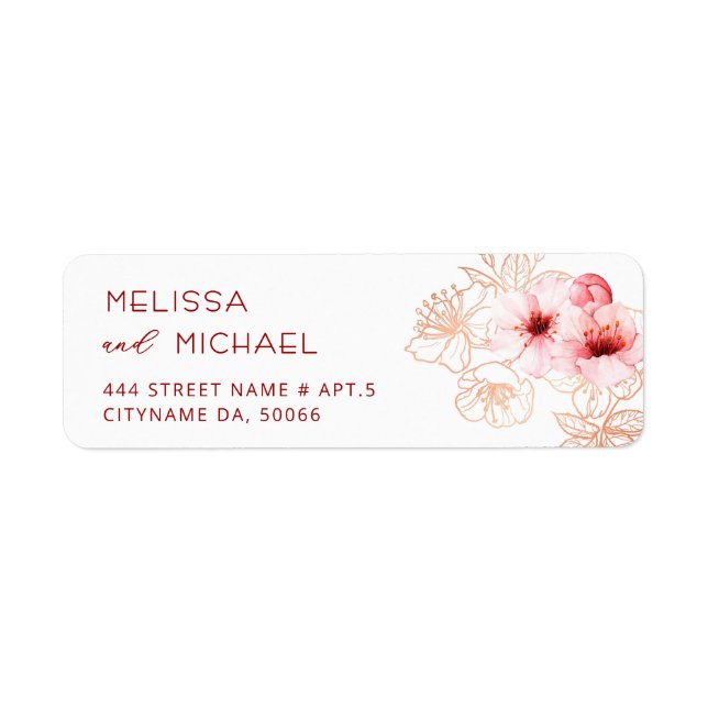 Floral Cherry Blossoms Pink White |  Wedding (Front)