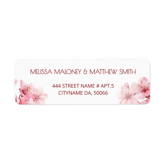 Floral Cherry Blossoms Pink White |  Wedding (Front)