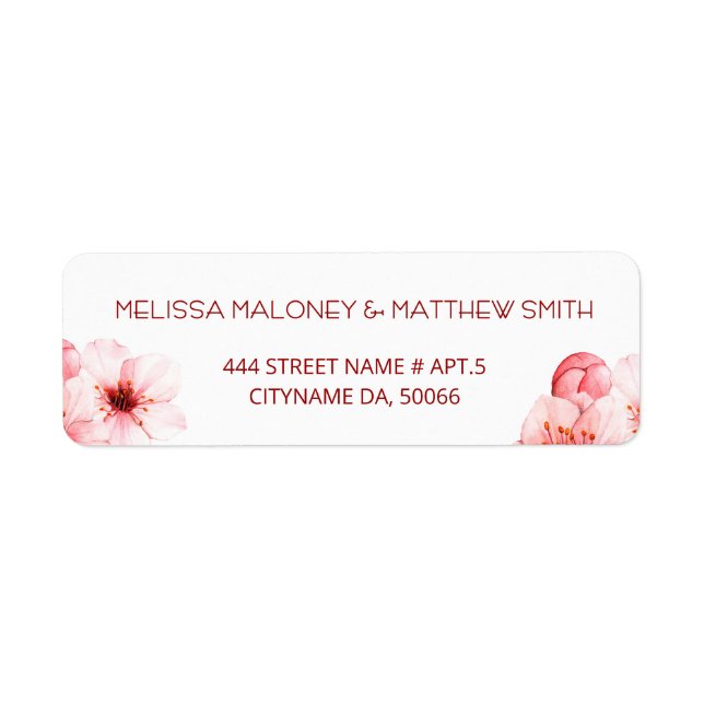 Floral Cherry Blossoms Pink White |  Wedding (Front)