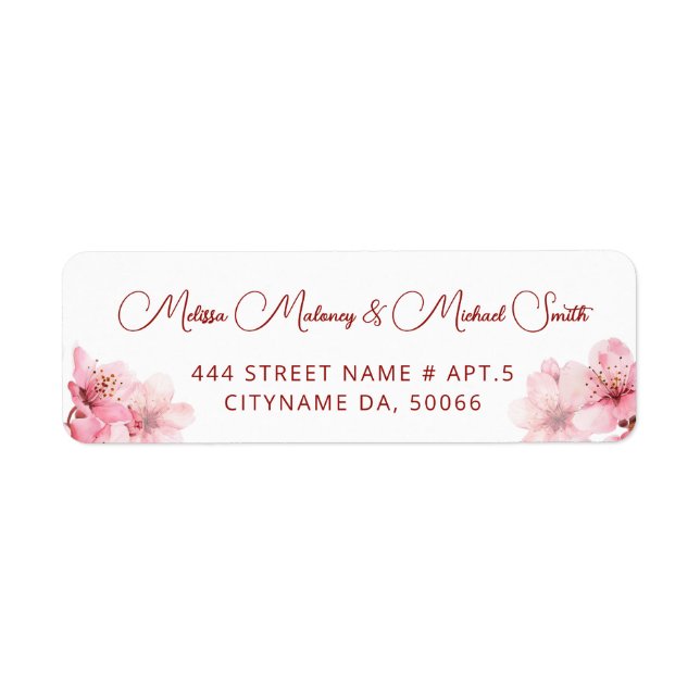 Floral Cherry Blossoms Pink White |  Wedding (Front)