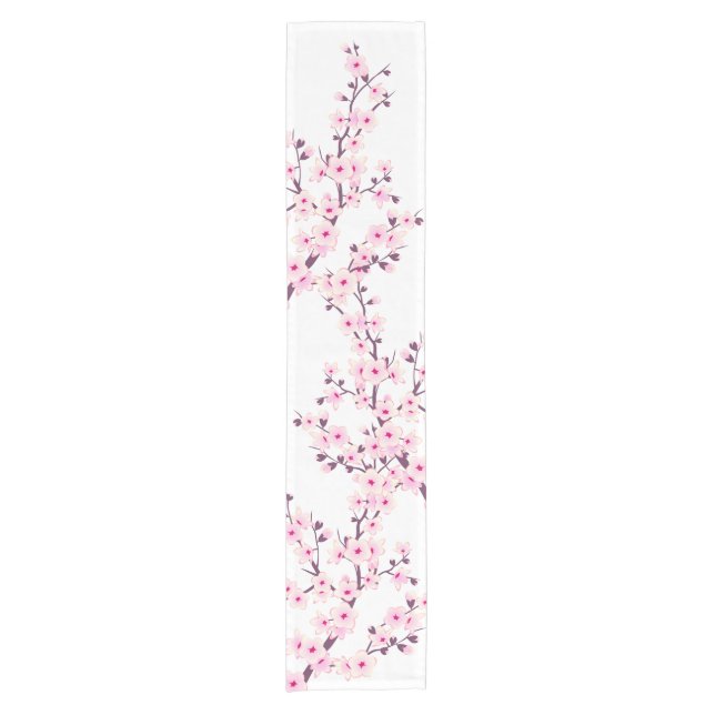 Floral Cherry Blossoms Short Table Runner (Front)
