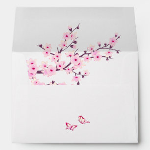 Floral Cherry Blossoms Wedding Envelope