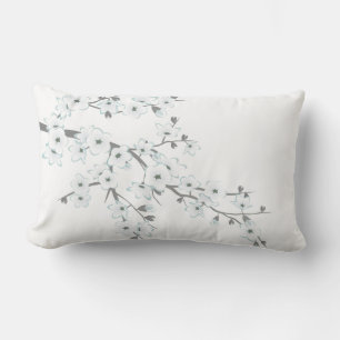 Floral Cherry Blossoms White Choose Background Lumbar Cushion